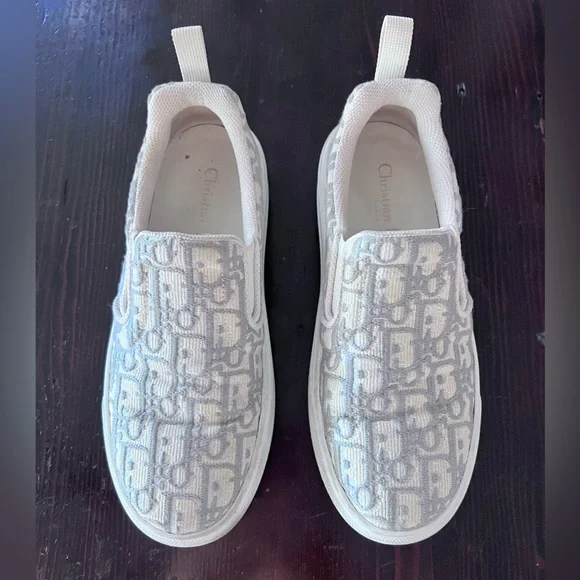Christian Dior Solar Oblique Grey White slip on Women’s 37 6.5-7 - Picture 5 of 16